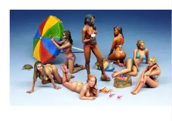 1/35 BEACH DEKLE samo še 7 dekleta Zgodovinski igrača Smolo Model Mini Kit unassembly Unpainted