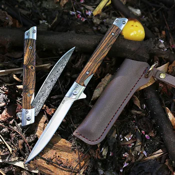 Damask Vzorec Čarobno Pero, Nož na Prostem Nož Self-defense Nož Visoko Trdoto Folding Nož Prenosni Mini Zložljiv Nož