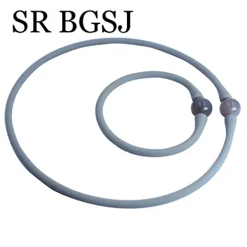 Brezplačna Dostava 12 mm Siva Silikonske Gume Kabel Draguljev Agat Naravnega Kamna Ogrlica, Zapestnica Modni Nakit Set
