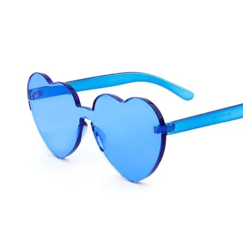 Nova Moda Rdeče Srce Sončna Očala Ženske, Prozorno Roza Rumena Sončna Očala Candy Barve Rimless Sončna Očala Oculos De Sol