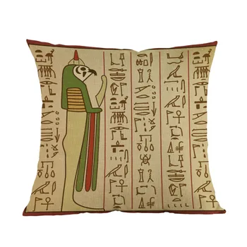Stari Egipt Freske portret Hieroglyphs Faraon Horus Oči Bogov Vrgel Blazino Primeru Home Gallery Kavč Dekorativne Blazine Pokrov