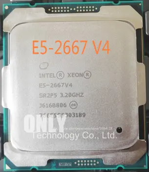 Brezplačna dostava E5-2667V4 Original Intel E5 2667 V4 3.20 GHZ, 8-Core 25M Cache E5-2667 V4 DDR4 2400MHz FCLGA2011-3 135W Procesor