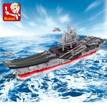 Sluban Vojaške podmornice določa čoln letalonosilk ladje model Gradnik ladje 3D-Konstrukcijo Opeke Otrok darilo igrače