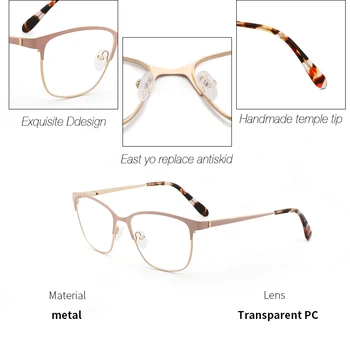 Kovinski Ženske Optičnih Očal Okvir Retro Dame Lepo Kvadratnih Računalnik Očala Za Kratkovidnost Očal Okvir #3746
