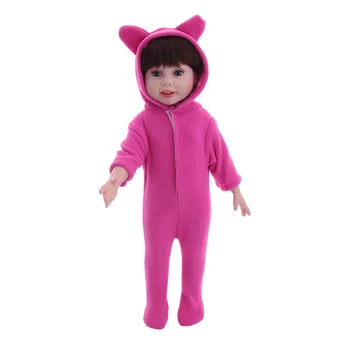 Lutka je Pižame, Luštna Mačka Ušesa, Okrašena Z Puhasto Materiala Za 18 Inch Ameriški Lutka Dekle & 43 Cm novorojenčka,Naša Generacija