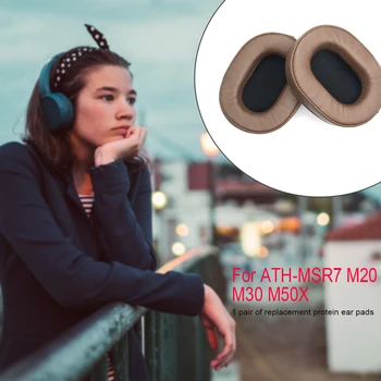 1 Par PU Žične Slušalke Blazinic Beljakovin Usnje Earpads Uho Blazine Zamenjava za Audio-technica ATH-MSR7 M50X M20 M40 M40X