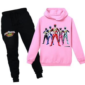 Power Ranger Hoodies Otroci Sweatshirts Moda Otroci Hooded Majica S Kratkimi Rokavi Za Malčke Dekliška Plašč, Otroci Oblačila Fantje Priložnostne Tee Šport Set