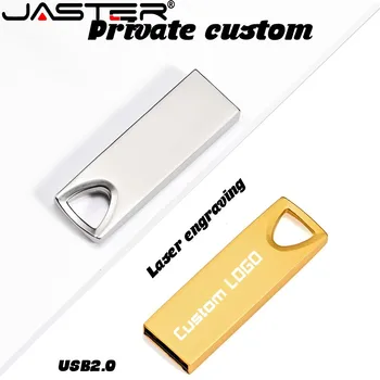 JATESR Metalen Mini USB Flas64GB 32GB 8GB 16GB 4GB Pen Drive Pendrive Nepremočljiva Srebro U Disk Memoria Cel USB Ključek Darilo Stick