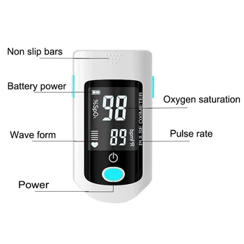 Digitalni Prsta Impulz Oximeter SPO2 PR Prst Srčnega utripa Strokovno Srčni utrip Krvi Kisik Nasičenost Meter