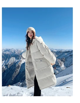 Pozimi leta 2020 nove ženske ins debel oblazinjeni navzdol jakno korejska različica svoboden mid-dolžina oblazinjeni suknjič zimskem času plime