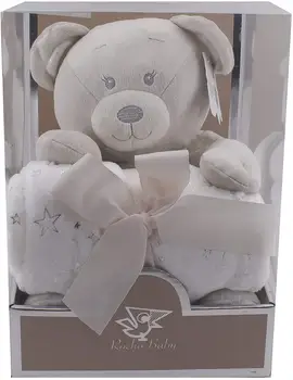Nastavite medvedek z odejo baby zvezde darilo novorojenega otroka, lepo prešito odejo z Živalskimi polnjenje, mehko odejo