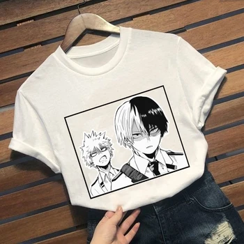 Moj Junak Univerzami Anime Mens T Shirt Vrhovi Tees Shoto Todoroki Kratek Rokav Casual Moški Tshirt Oblačila Moški