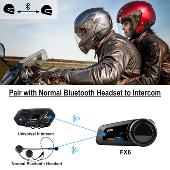Fodsports FX6 Motoristična Čelada Bluetooth Interkom Moto Čelada Slušalke 1000m 6 Rider BT 5.0 Interfonski Intercomunicador FM Radio