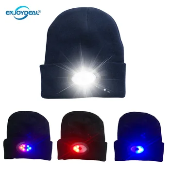 6 LED luči klobuk USB Polnilne Proste Roke, Svetilka Skp LED Beanies Plesti Klobuk toplo pozimi za Plezanje, Ribolov na prostem
