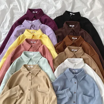 Mooirue Pozimi Leta 2020 Ženske Majice Bluzo korejskem Slogu Bela Majica Dolg Rokav Pomlad Fant Srajce 12 Barv