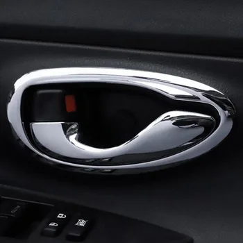 Tonlinker Notranja vrata Avtomobila Ročaj Kritje velja za Toyota Vios/Yaris-18 Avto Styling 4 KOS ABS Chrome Kritje nalepke