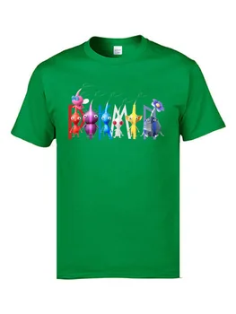 Srčkan Pikmin Igra Tshirts Tabela PC Gamer Mens Smešno Tiskanje Majice s kratkimi rokavi Kapetan Aulimar Japonski Anime Strip 90 Tee Srajce Bombaž