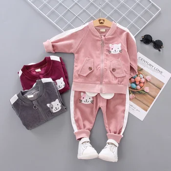 Moda Otroke Oblačila, ki Šport Risanka Baby Toddler Otroci Fant Dekle Obleke Obleke Vrhovi+Hlače 2pcs