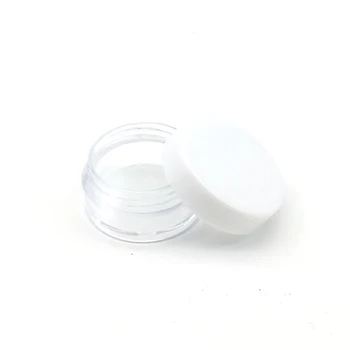 50Pcs 2 Gram Jar Make Up Kozmetični Vzorec Prazno Posodo Plastični Krog Pokrov Majhno Stekleničko s Črno Belo Jasno Skp