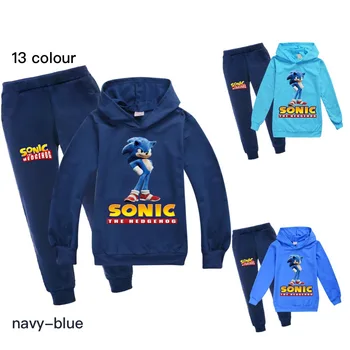 Novo Pomlad Jesen Otroci Sonic Hedgehog Oblačila 2Pcs Nastavite Fantje Dekleta Modni Bombaž Hoodies Harem Hlače Priložnostne Tek bo Ustrezala