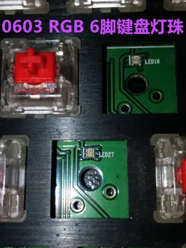 100 KOZARCEV 0603 SMD LED RGB rdeča+zelena+modra 0606 full color Led 1616 Za 0,06 W 20mA za Corsair tipkovnico K65/K90/K70 6 pin čip led