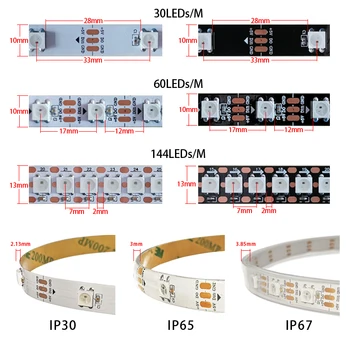 RGB WS2812B Led trak svetlobe WS2812 30/60/144 Led/m SP108E Wifi Led krmilnik USB DC priključek komplet 5 1m / 2m / 3m / 4m / 5m