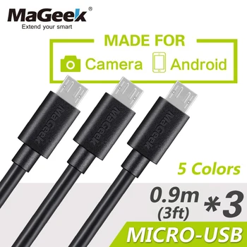 [3-Kos] MaGeek Micro USB Kabel 1.0mx3 Hitro Polnjenje Mobilnega Telefona Kabli za Samsung LG Huawei Android Telefon Xiaomi
