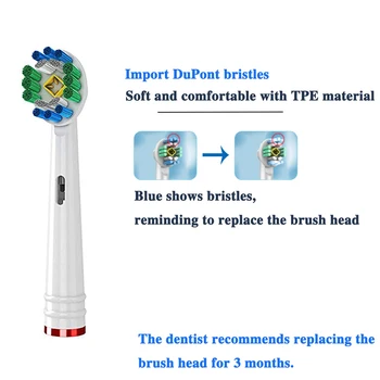 8PCS Za Ustno B 3D Bele Zamenjava Električna zobna ščetka Glave Za Braun Oral B PRO 7000 8000 Električna zobna ščetka Glave