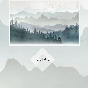 Po meri 3D Zidana Ozadje Sodobne Preprost Akvarel Geometrijske Gorski Vrh Gozd Stensko Slikarstvo Dnevna Soba Nepremočljiva Nalepke