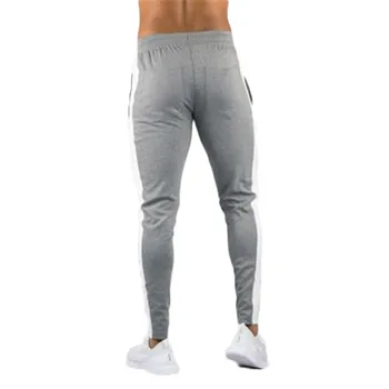 Moda masculina rua calças de fitnes esportes ginásio correndo treinamento tek algodão calças casuais masculino musculação e