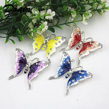 Makedoniji Nakit Modni novo visoko-kakovostni razred okrasnih Emajl metulj broška štirih barv žuželke pin divje plašč broška šal pin