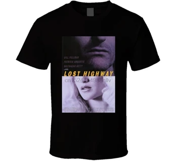 Lost Highway Kul Vintage 90 Filmski Plakat Fan T Shirt Bombaža, Kratek Rokav, O Vratu Vrhovi Tee Majice