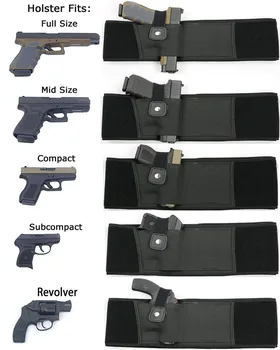 Skriti Izvajanje Taktičnih Belly Band Pištolo Tulec za Revolver Sredi Polne Velikosti Kompakten Subcompact Ruger Taurus Glock Lov Pištolo