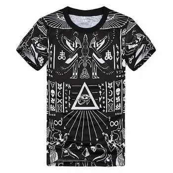 Moda 3D Natisnjeni T-majice Men Kul Piramida je Grafični Tees Hip Hop Stilu Udobno Poletje Vrhovi Homme Majica Črna Camisetas