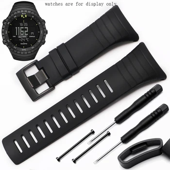 Yopo Pametno gledati pribor Silikonski trak črno manšeta moška zapestnica za Suunto Core prostem športne Gume watch verige