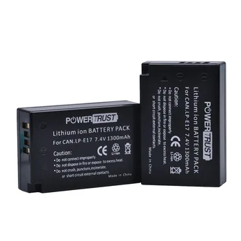 PowerTrust 2X LP-E17 LPE17 LP E17 Baterija + LCD USB Polnilec s Tip C Vrata za Canon EOS M3 M5 M6 Rebel T6i T7i EOS 77D 750D
