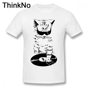 Moški DJ Nič Tee Shirt Poletje Kratek Rokav Cat majica s kratkimi rokavi Plus szie Priložnostne Novo Arriaval Majica s kratkimi rokavi