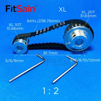 FitSain-XL 10T:20T 1 : 2 Širina 10 mm aluminij zlitine škripec zmanjšanje razmerje pogona sinhroni kolo center luknjo 5/6/8/10/12mm