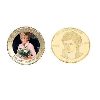 Princesa Diana, Spominski Metal Kovanec Zbirateljske 999.9 pozlačeni Dekoracijo Obrti za Zbirko z Box