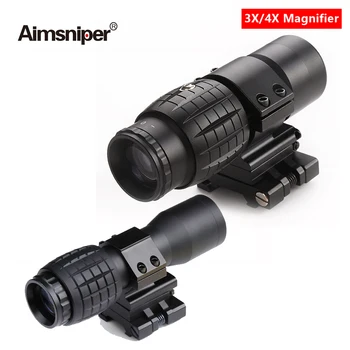3X 4X Lupo Tactical Puška je Področje Z Flip do Mount Kompakten Lov 1x40 Red Dot Sight Holografski Z Biti Fit Airsoft