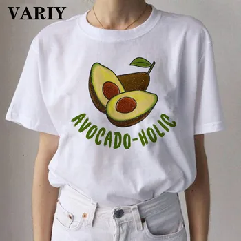 Moda avokado majica s kratkimi rokavi ženske obleke harajuku grunge kratek rokav kawaii 90. letih Grafični ženske majice smešno veganska ženska t-shirt majica