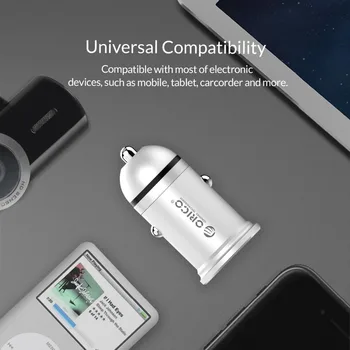 ORICO Dual Mini USB Avto Polnilec 2.4 15.5 W Max Mobilni Telefon, Avto Polnilnik Za iPhone, Samsung Xiaomi Pametni Telefon Polnilnik