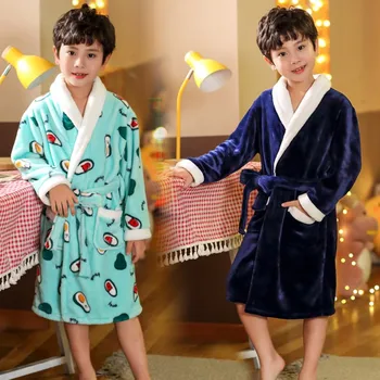 Jeseni in pozimi otrok nositi flanela pižamo kopalni plašči otrok koralni žamet Nightgown kopalni plašči risanka domov oblačila