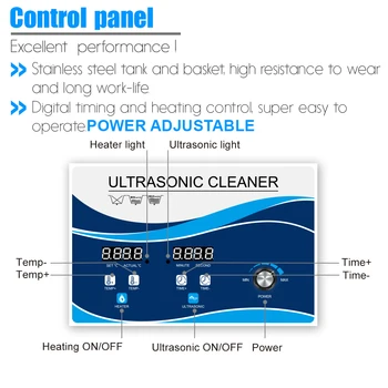 Digitalni Ultrazvočni Čistilec 58L Ultrazvočno Kavitacija Pralni 1080W Ultra Sonic Moč 28Khz Kolesa Premično Tank Pranje