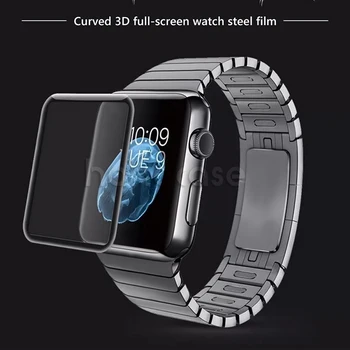 10pcs 3D Ukrivljen Polno Kritje Kaljeno Steklo Za Apple Watch 38 mm 40 mm 42mm 44 Screen Protector Za iWatch Serije 5 4 3 2 1 Film,