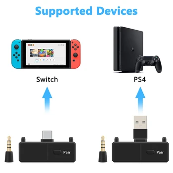Bluetooth 5.0 Avdio Oddajnik Adapter A2DP, EDR SBC Nizke Zakasnitve za Nintendo Stikalo PS4 TV PC USB Tip-C Brezžični oddajnik