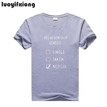 Odnos Status: Netflix Pismo Majica S Kratkimi Rokavi Ženske Vrhovi Kratek Rokav Priložnostne Tee Shirt Femme Harajuku Ženske Tshirt Camiseta Mujer