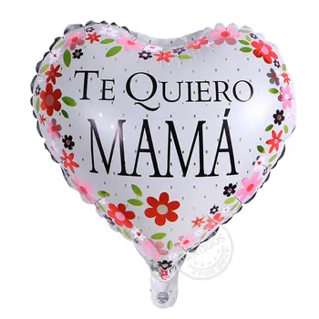 50pcs 18 inch srca v obliki materinski dan baloni darila za MAMO španski tiskane folije globos helij materinski dan stranka dekoracijo