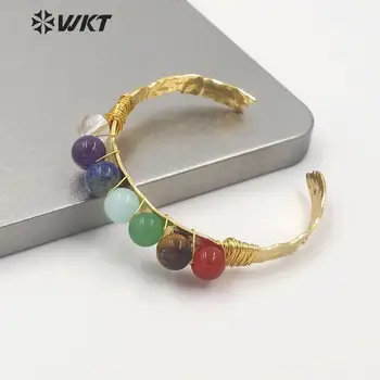 WT-B566 Debelo neverjetno energijo sedmih Čaker energije bangle ženske modni zlato electroplated žice zaviti čaker bangle