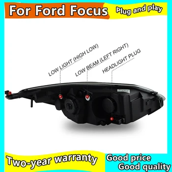 Avto styling primeru za Ford Focus za obdobje 2012-Žarometi LED Ford Focus Luči DRL Objektiv Dvojno Žarka HID Xenon Avtomobilski Pribor